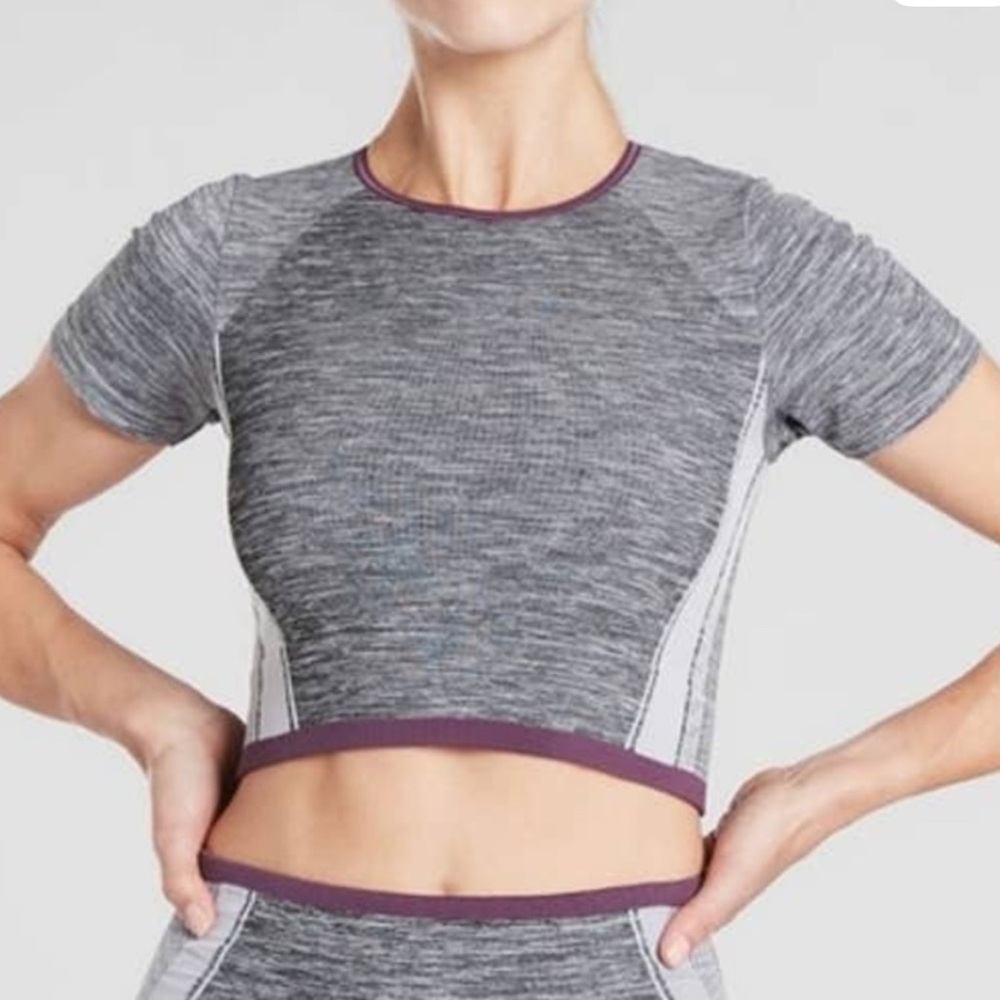 Athleta Impact Crop Top Compression Workout Top